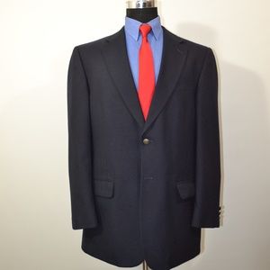 Gianelli 42L Sport Coat Blazer Suit Jacket Navy Po